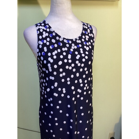 Tiana B. Women's Maxi Dress Size S Polka Dot Stretch Sleeveless Side Slit Flowy - Picture 2 of 9